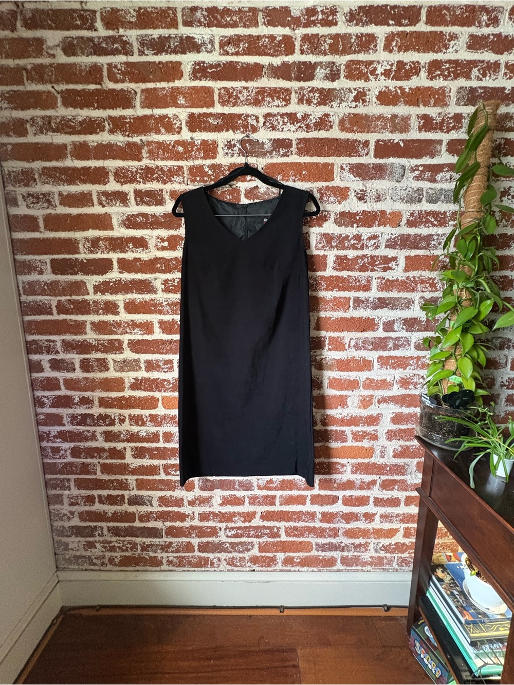 90s Vintage Helene Blake Black Suede Midi Dress